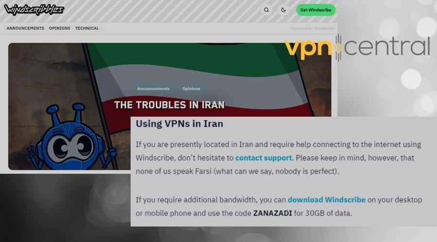 windscribe using vpn in iran