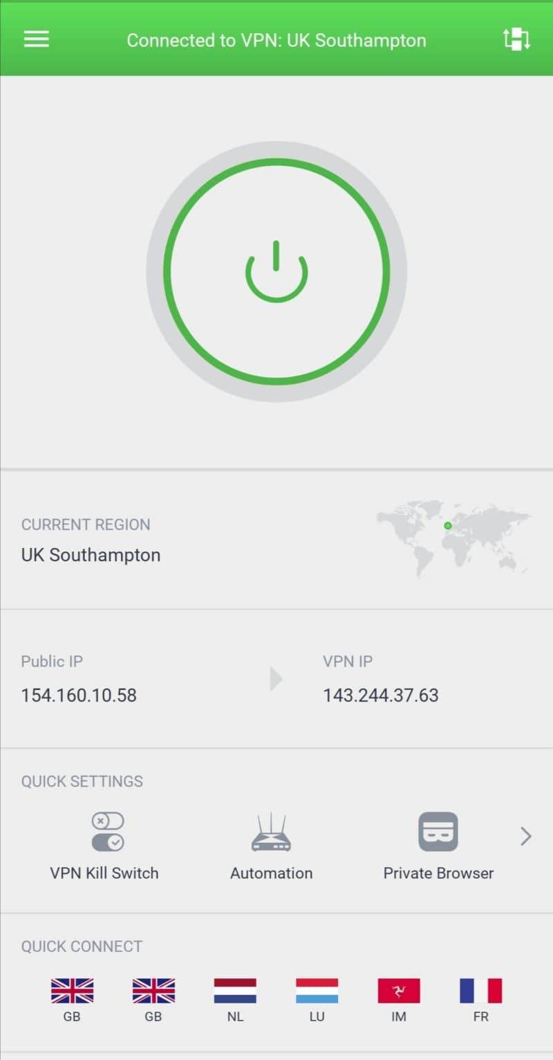 Private Internet Access app