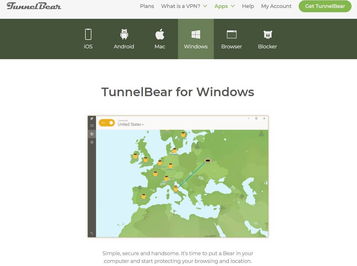 TunnelBear Windows