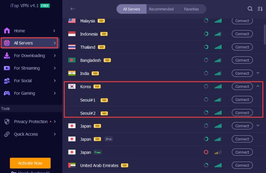Get a South Korea IP Address - Step 2