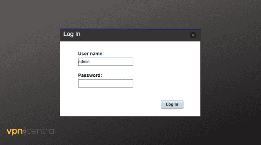 login to router admin panel