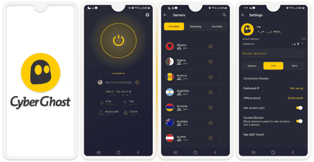 6. CyberGhost VPN — Buenas funciones de seguridad y planes de bajo coste