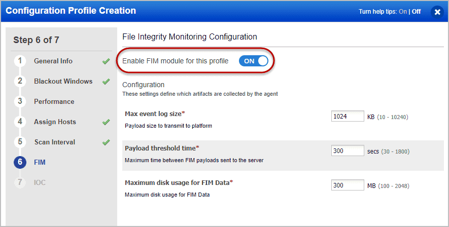Enable FIM module option in CA configuration profile.