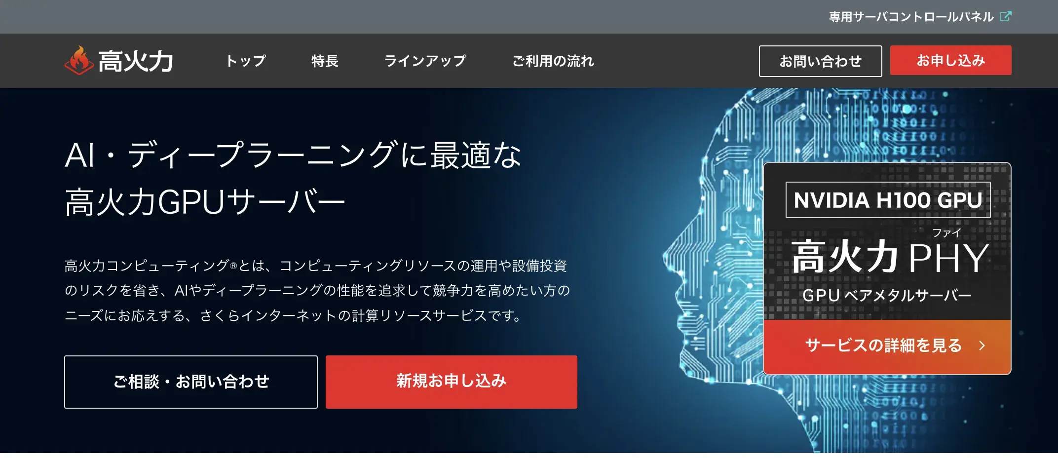 さくらのクラウド 高火力PHY画像