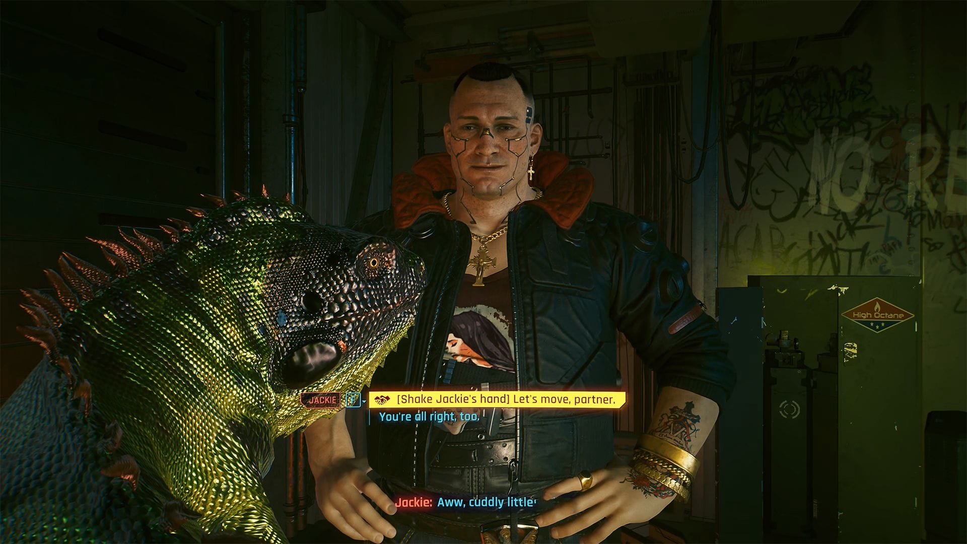 A screenshot of "cyberpunk 2077" gameplay using NVIDIA GeForce NOW Ultimate cloud gaming.