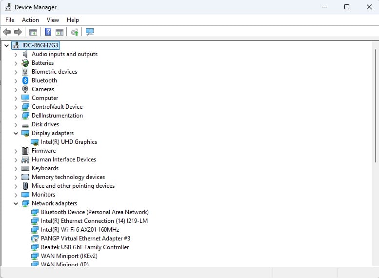 Windows device manager