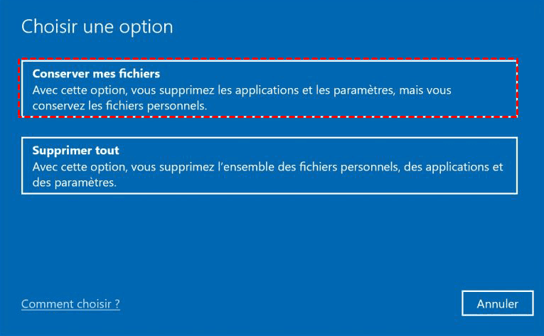 conserver ou supprimer