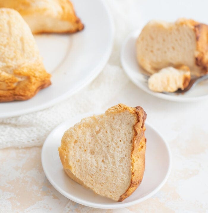 slices of cake on plates.