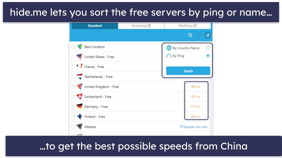 4 . hide.me — Good Security feature for Browsing the Web in China