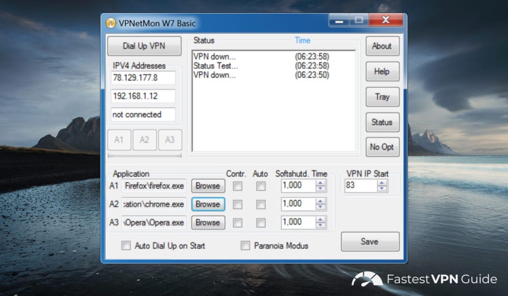 Screenshot of the VPNetMon monitoring tool