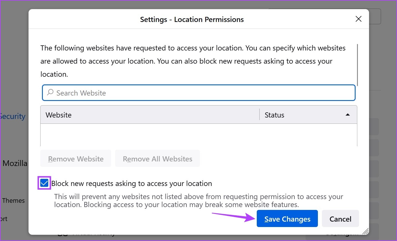 Select the option & click on Save Changes