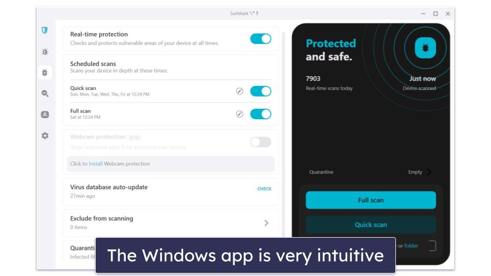 Surfshark Antivirus Ease of Use &amp; Setup — Easy-to-Navigate App That’s Quick to Install (+ Great Android App)