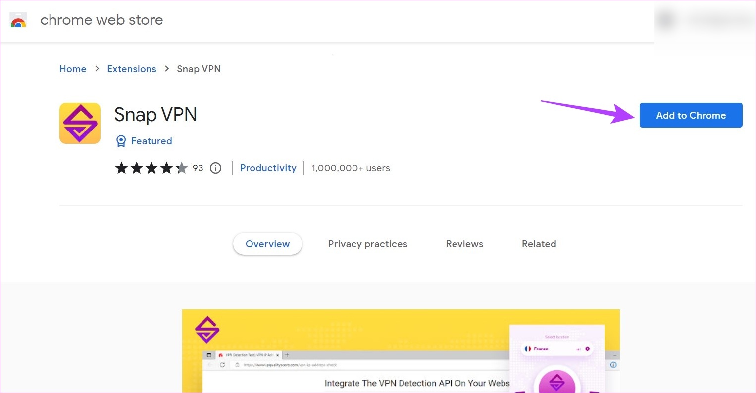 Click on Add to Chrome