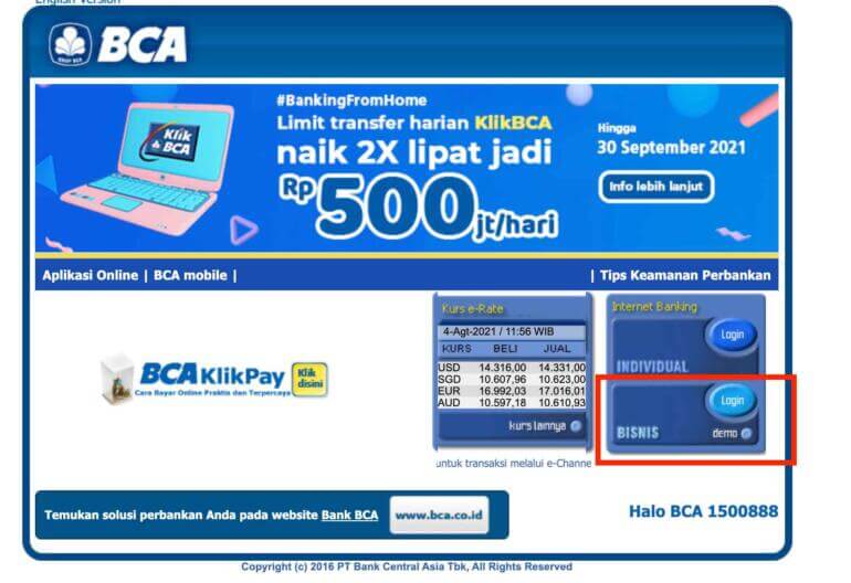 akses vpn klik bca bisnis melalui situs klik bca