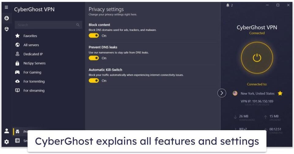 🥈 2 . CyberGhost VPN — Great Meta Quest VPN for Streaming ( With User - Friendly Sideloadable App )