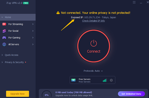 Connect to iTop VPN