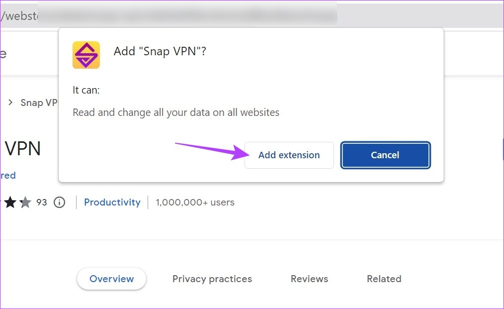 Click on Add extension