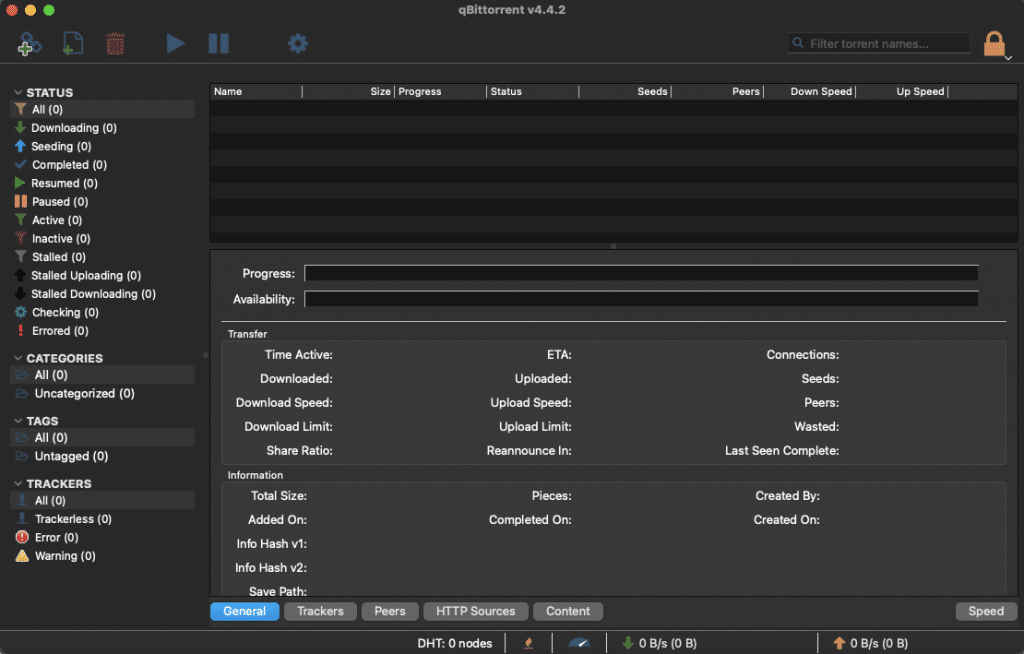qBittorrent UI 导航