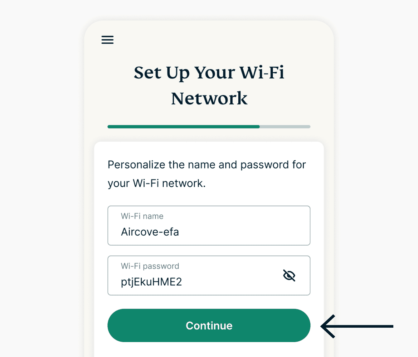 configurazione wi-fi di aircove